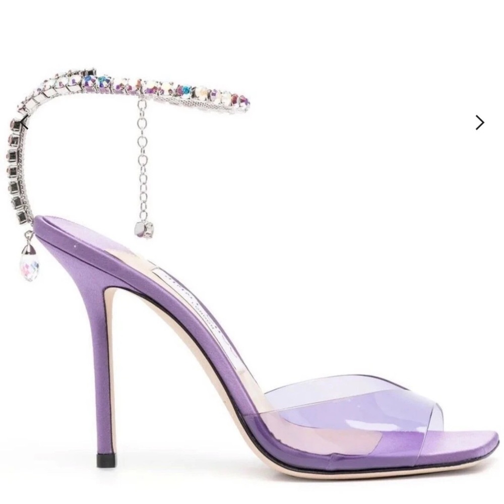 Jimmy Choo Lavender Heels with Crystal Strap